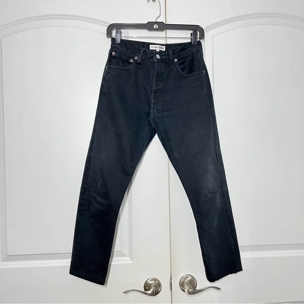 RE/DONE Levi’s black straight legs jeans size 24 - Picture 6 of 14